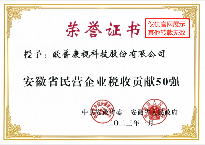 安徽省民營企業(yè)稅收貢獻(xiàn)50強